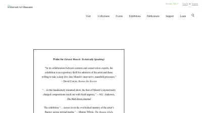 Screenshot of Harvardartmuseums.org