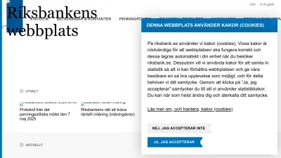 Screenshot of Riksbank.se