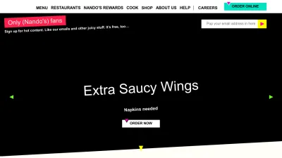 Screenshot of Nandos.co.uk