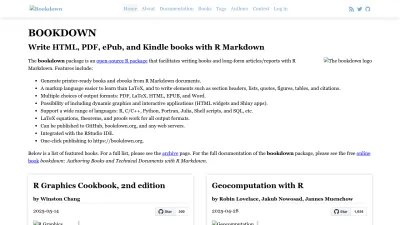 Screenshot of Bookdown.org