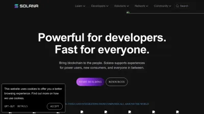 Screenshot of Solana.com