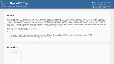 Screenshot preview of openpgpjs.org