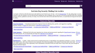 Screenshot of Seclists.org