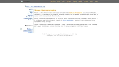 Screenshot preview of theora.org