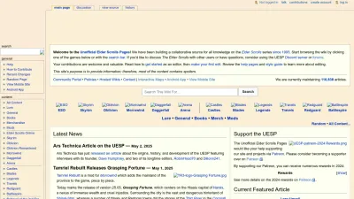 Screenshot of En.uesp.net