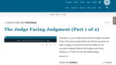 Screenshot preview of truthforlife.org