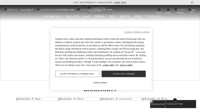 Screenshot preview of valentino.com