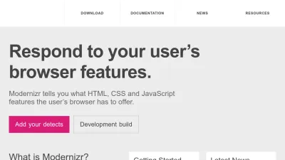 Screenshot of Modernizr.com