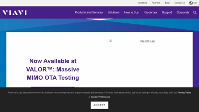 Screenshot preview of viavisolutions.com