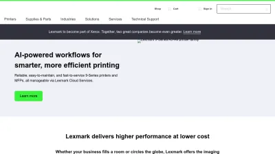 Screenshot preview of lexmark.com