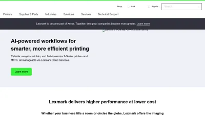 Screenshot of Lexmark.com