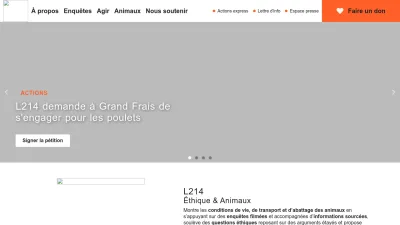 Screenshot of L214.com