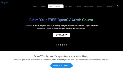 Screenshot preview of opencv.org