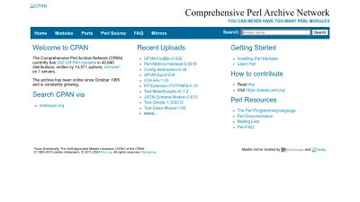 Screenshot preview of cpan.org
