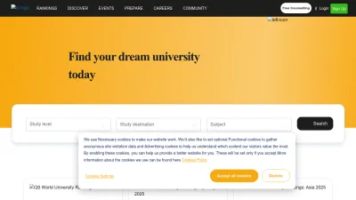 Screenshot of Topuniversities.com