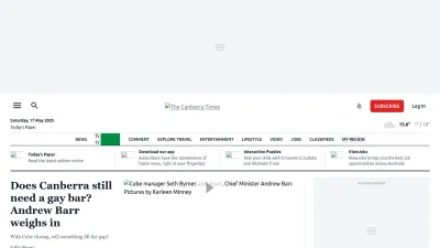 Screenshot preview of canberratimes.com.au