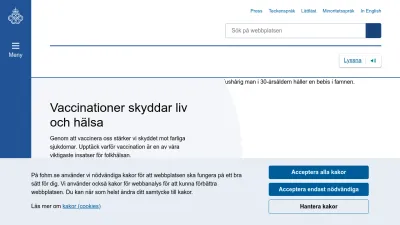 Screenshot of Folkhalsomyndigheten.se