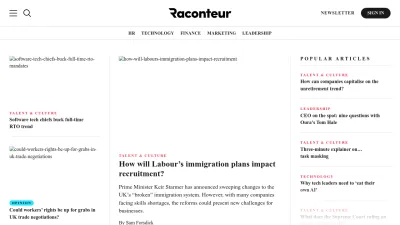 Screenshot of Raconteur.net