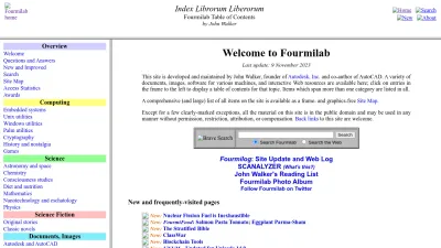 Screenshot of Fourmilab.ch