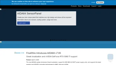 Screenshot of Aida64.com