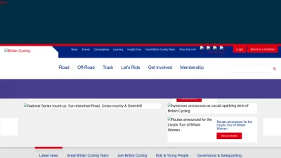Screenshot of Britishcycling.org.uk