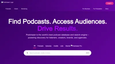 Screenshot of Podchaser.com