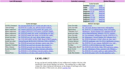 Screenshot of Lkml.org