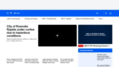 Screenshot of Abc11.com
