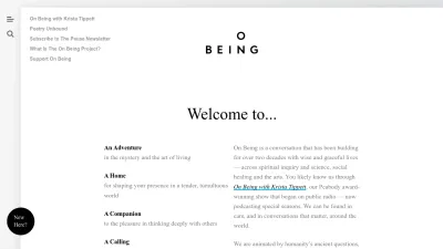 Screenshot of Onbeing.org