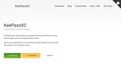 Screenshot of Keepassxc.org