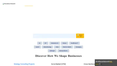 Screenshot preview of precedenceresearch.com