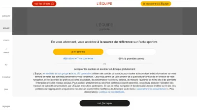 Screenshot of Lequipe.fr