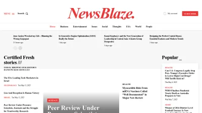 Screenshot of Newsblaze.com