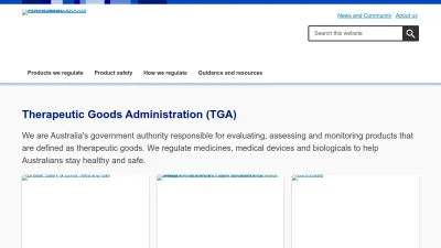 Screenshot of Tga.gov.au