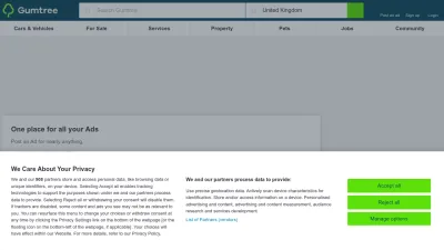 Screenshot preview of gumtree.com