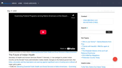 Screenshot of Indianz.com