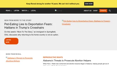 Screenshot of Revealnews.org