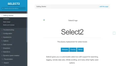 Screenshot of Select2.github.io