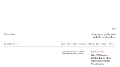 Screenshot of Pressgazette.co.uk