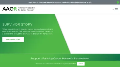Screenshot of Aacr.org