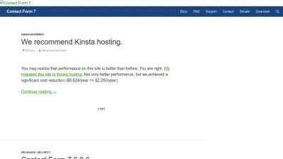 Screenshot of Contactform7.com