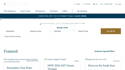 Screenshot preview of seabourn.com