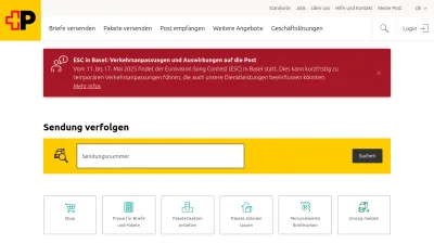 Screenshot of Post.ch