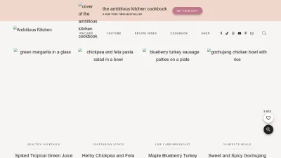 Screenshot preview of ambitiouskitchen.com