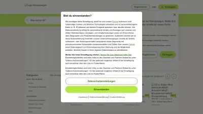 Screenshot preview of kleinanzeigen.de