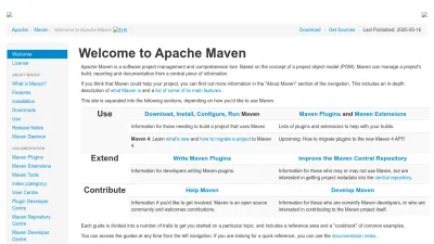Screenshot of Maven.apache.org