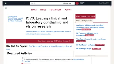 Screenshot of Iovs.arvojournals.org