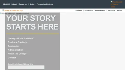 Screenshot of Liberalarts.utexas.edu