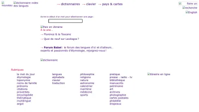 Screenshot of Lexilogos.com