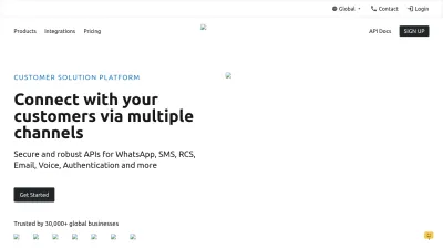 Screenshot of Msg91.com